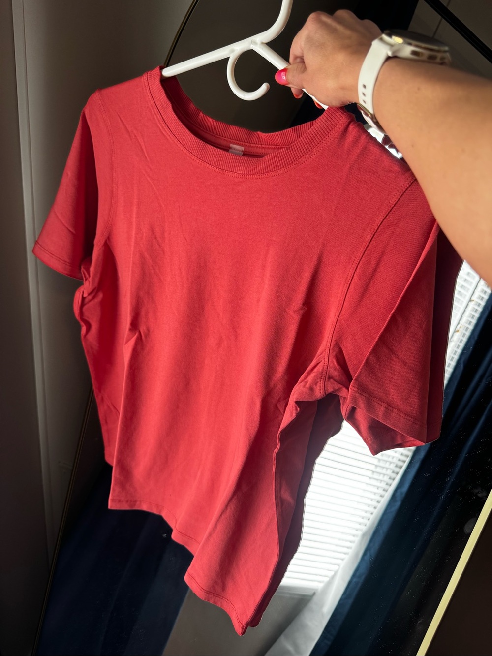 Mono B Rust Orange Short Sleeve Crew Neck Tee - Picture 2 of 2